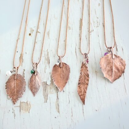 Real Leaf Copper Necklace -  Electroform Autumn Jewellery for Bridesmaids