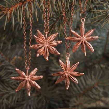 Star Anise Copper Pendant - Nature Inspired Botanical Jewellery with Boho Charm