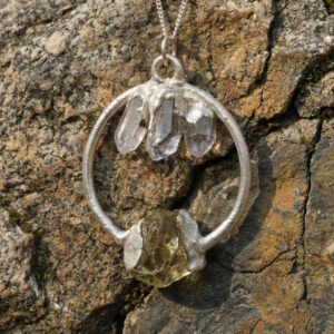 Citrine or Clear Quartz Pendant