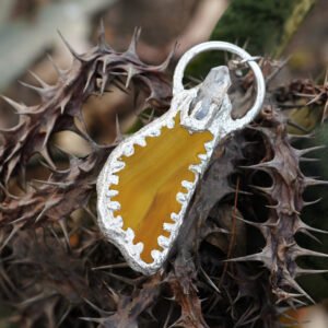 Clear Quartz & Jade Pendant