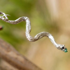 Snake Pendant Emerald or Garnet