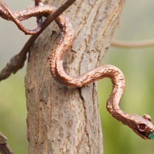 Snake Pendant Emerald or Garnet