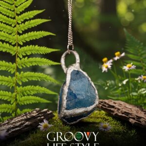 Blue Fluorite Pendant (Electroformed Copper)