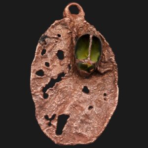 Dragonfly Pendant — Sea Green Tourmaline or Amethyst (Electroformed Copper)