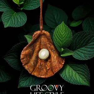 Shell Pendant — Freshwater Pearl (Electroformed Copper)
